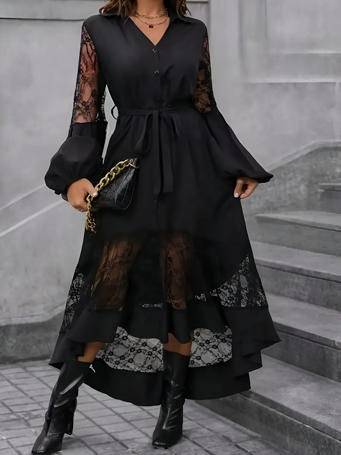 Abella | Elegantes Damenkleid mit V-Ausschnitt