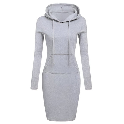 Leonie | Gemütliches & Schickes Kapuzen-Sweatshirt-Kleid für den Herbst