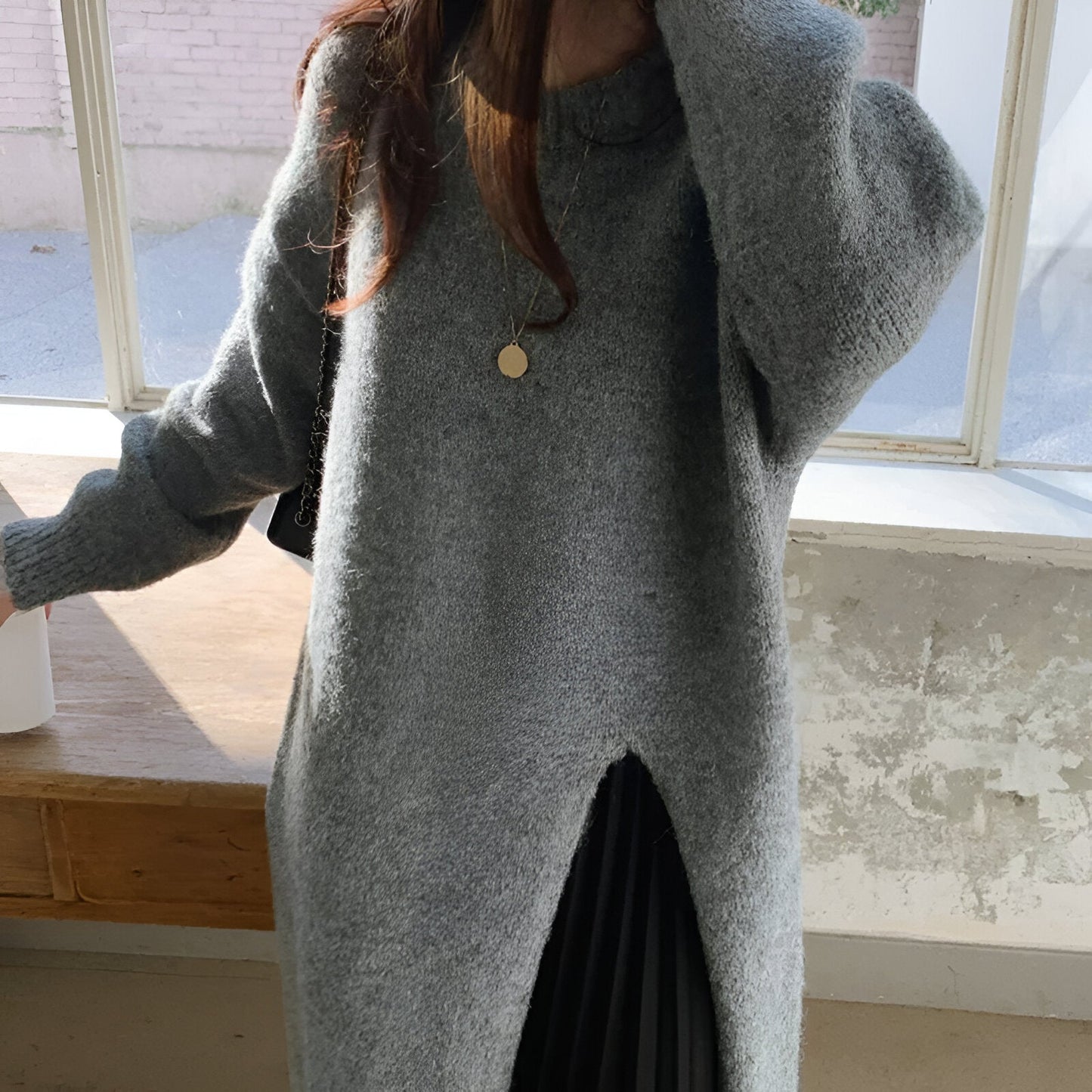 Isa | Bequemes und stylisches Strickkleid mit V-Ausschnitt
