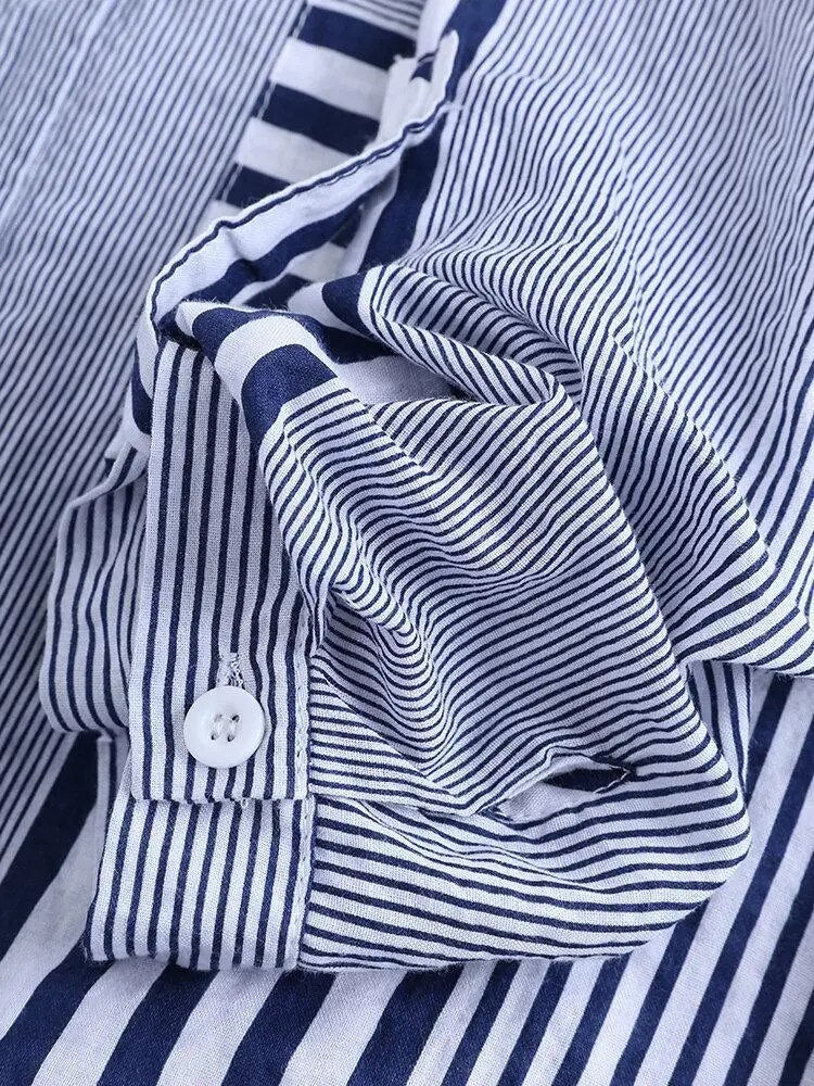 Gestreifte Baumwollbluse - Rosemarie