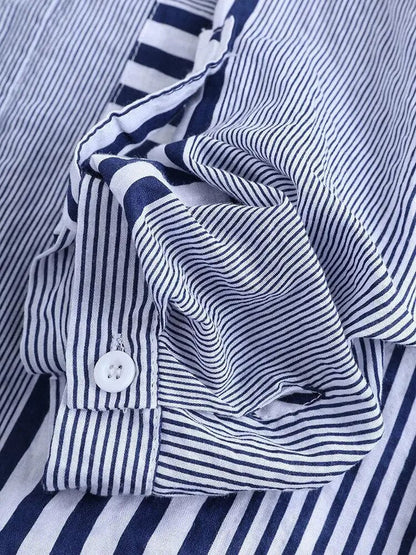 Gestreifte Baumwollbluse - Rosemarie