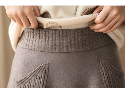 Romina | Bequemer Midirock in Camel-Farbe