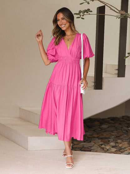 Maxima | Maxikleid mit Puffärmeln - Eleganz pur