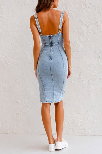 Ember - Denim-Kleid mit verstellbaren Trägern