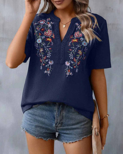 Mesdie | Blumenbestickte Bluse für Damen