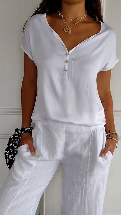 Phileine | Bequemes T-Shirt mit V-Ausschnitt – Komfort und Stil