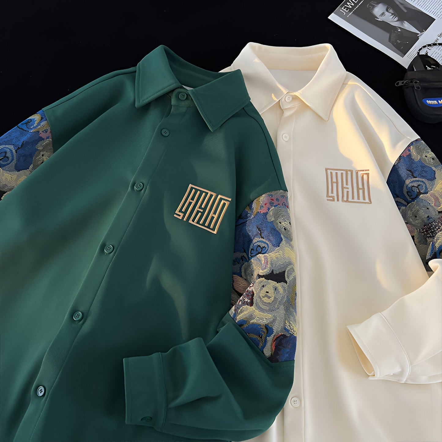 Jasna | Retro-inspiriertes Besticktes Bärenhemd