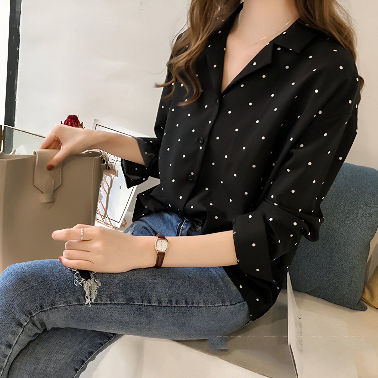 Antero | Verspielte Polka Dot Bluse