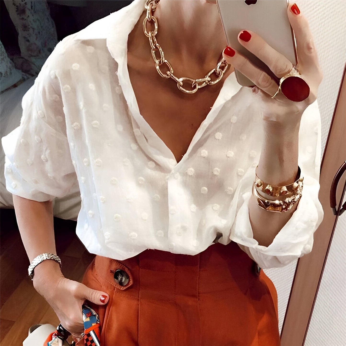 Alvi | Elegante Polka Dot Bluse