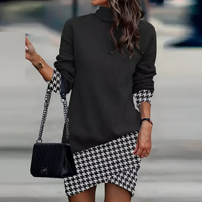 Delphina | Casual High-Collar Mini-Kleid