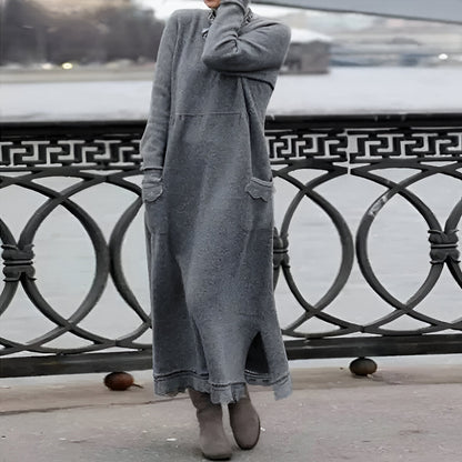 Edita | Gemütliches Samt Sweatshirt Kleid