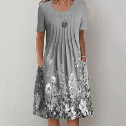Erich - Plissiertes Minikleid mit Blumenmuster
