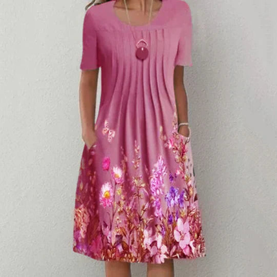 Erich - Plissiertes Minikleid mit Blumenmuster