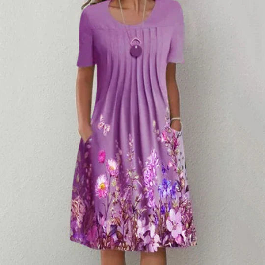 Erich - Plissiertes Minikleid mit Blumenmuster