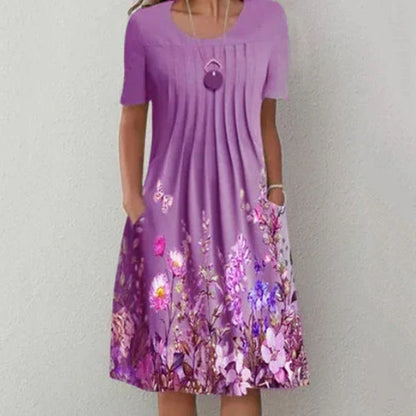 Erich - Plissiertes Minikleid mit Blumenmuster