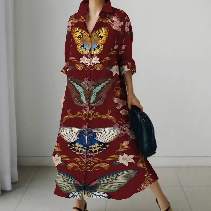 Gia - Bedrucktes Retro-Kleid