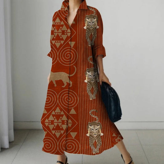 Gia - Bedrucktes Retro-Kleid