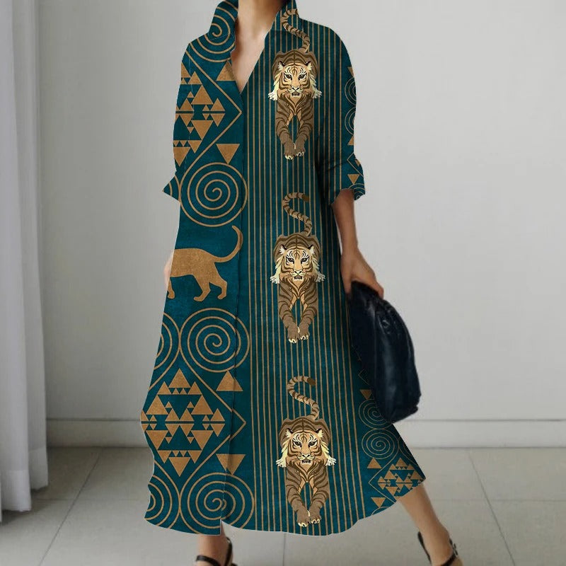 Gia - Bedrucktes Retro-Kleid