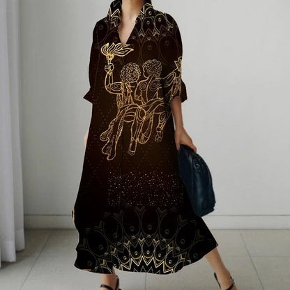 Gia - Bedrucktes Retro-Kleid