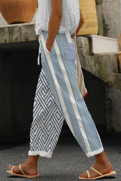 Airish - Casual Unique Printed Button Pocket Pants