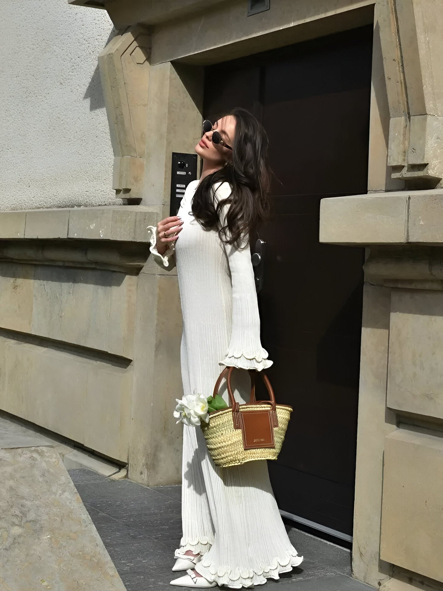 Elza | Elegantes & Sexy Rückendekolleté Rüschenkleid