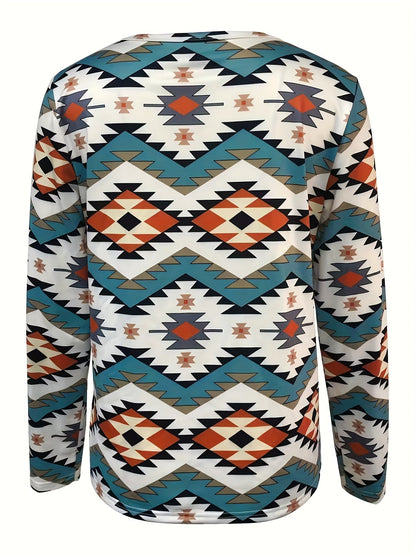 Lavinia | Stylishes Langarmshirt mit Geometrischem Print